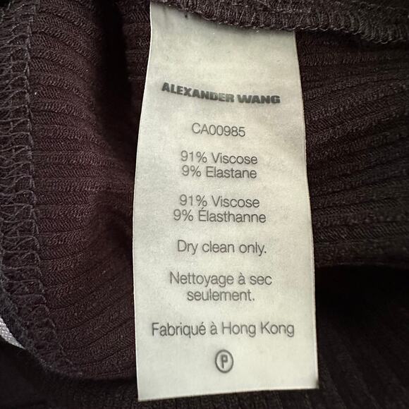 T By Alexander Wang Compact Rib Cut-Out Top Black - Picture 8 of 11